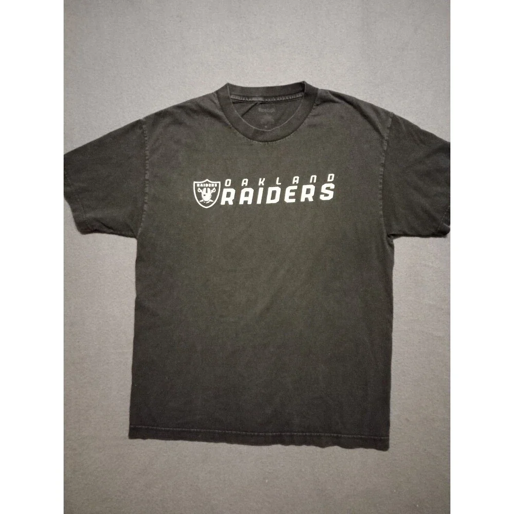 Oakland RAIDERS Reebok Black Short Sleeve T-shirt Mens Large